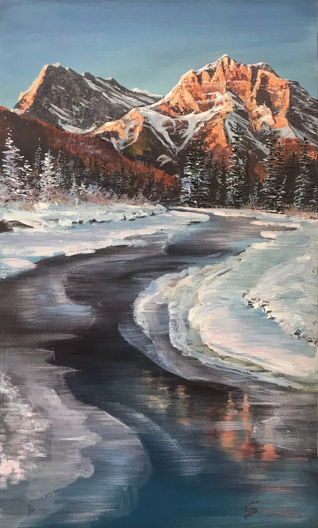 "Spring Thaw" | SOLD | Original Acrylic Painting by Teresa Grasby | 18" x 30"