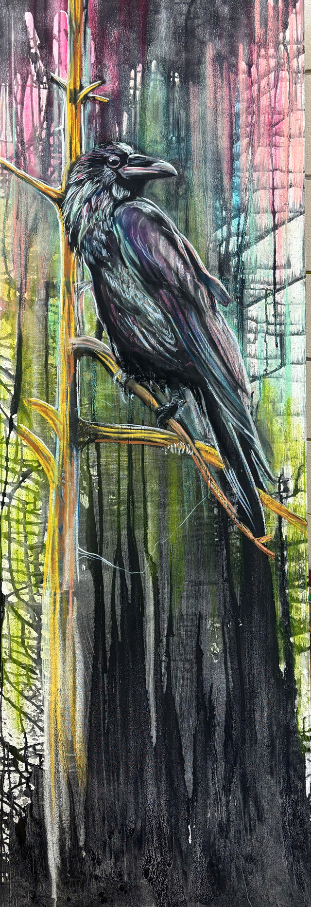 "Ravens Rest" | SOLD |  24"x72" | Original Charcoal Drawing by Teresa Grasby
