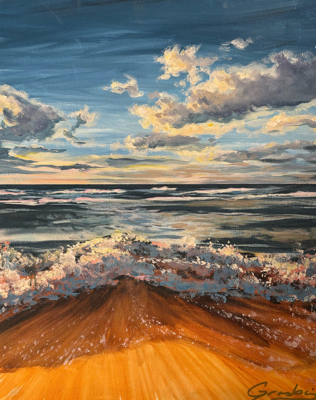 "Seaside Surge" | 16"x20" | Acrylic painting by Teresa Grasby