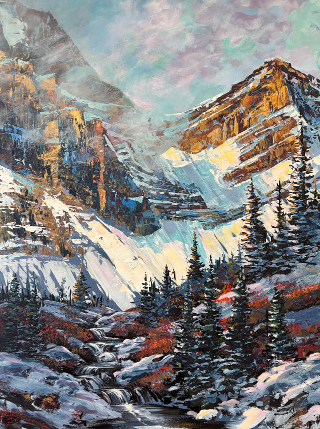 "Mountain Cascade" | Original Acrylic Painting | 36" x 48"| by Teresa Grasby