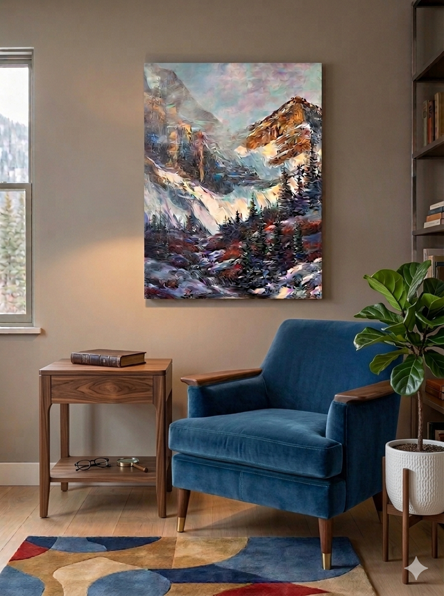 "Mountain Cascade" | Original Acrylic Painting | 36" x 48"| by Teresa Grasby