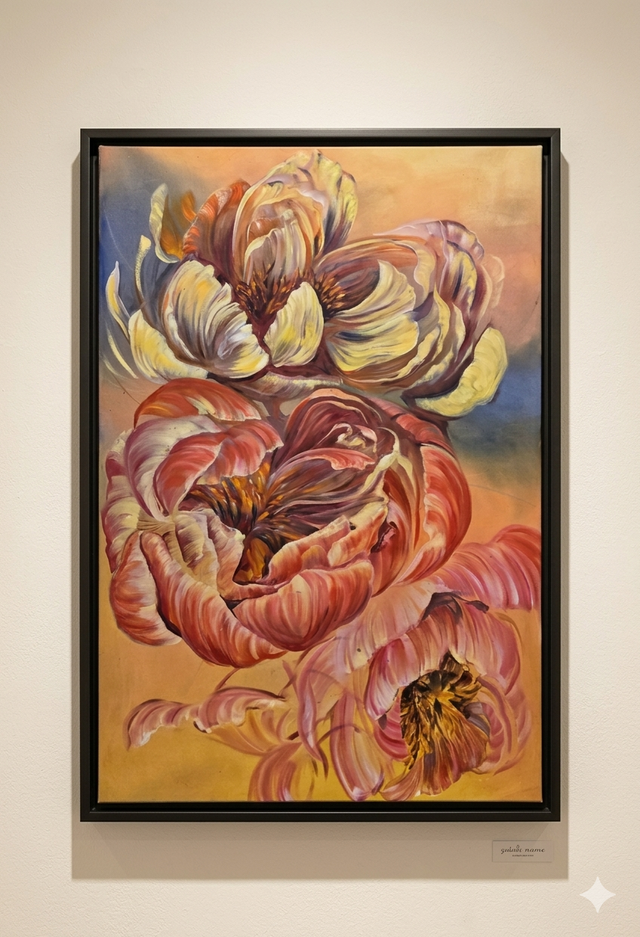 "Peony Stack" | 30" x 48" | Original Oil Painting on Canvas by Teresa Grasby