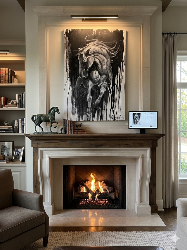 "Equine Spirit" - 40"x60" Original Charcoal Drawing on Canvas by Teresa Grasby