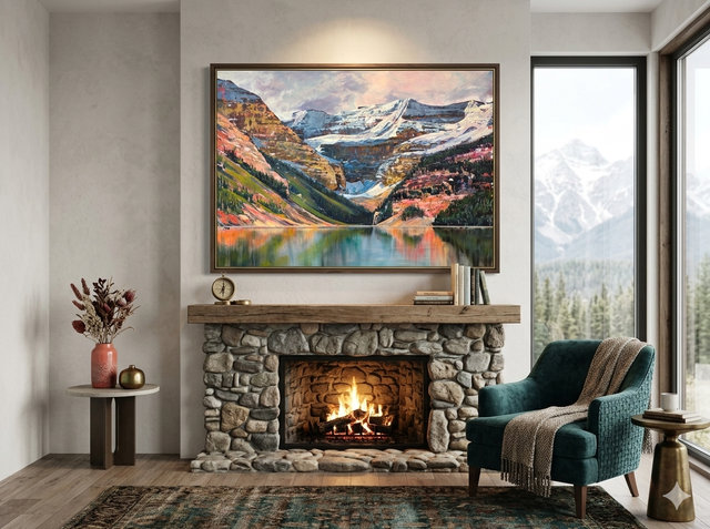 Lovely Lake Louise - Original Mountain Landscape Painting 30x40