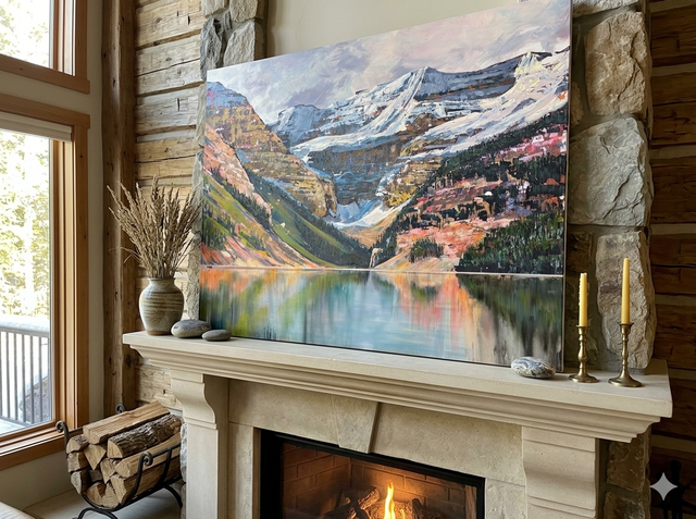 Lovely Lake Louise - Original Mountain Landscape Painting 30x40