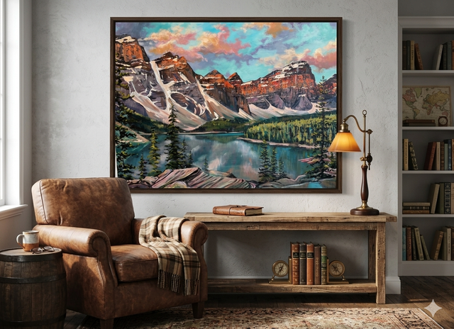 "Moraine Lake" | Original Mountain Landscape Painting by Teresa Grasby | 30"x40"