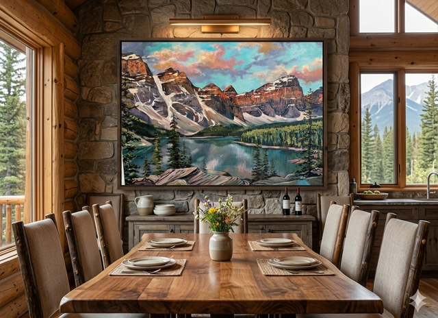 "Moraine Lake" | Original Mountain Landscape Painting by Teresa Grasby | 30"x40"