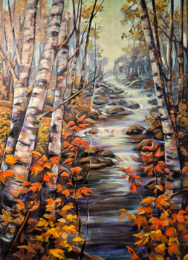"River Birch" | 36"x48" | Original Acrylic Painting by Teresa Grasby
