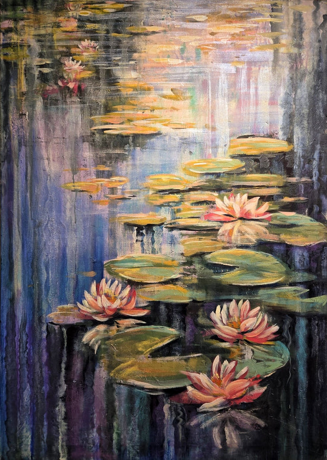 "Waterlilies" | Original Acrylic on Canvas | 30"x 42" | by Teresa Grasby