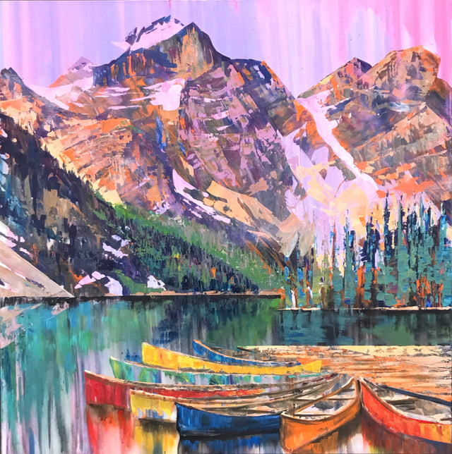 Canoe Cluster - 32x32 Original Acrylic Painting by Teresa Grasby