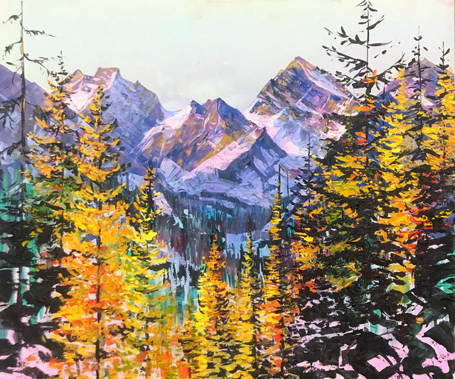 Alpine Gold - 30x36 Original Acrylic Painting by Teresa Grasby