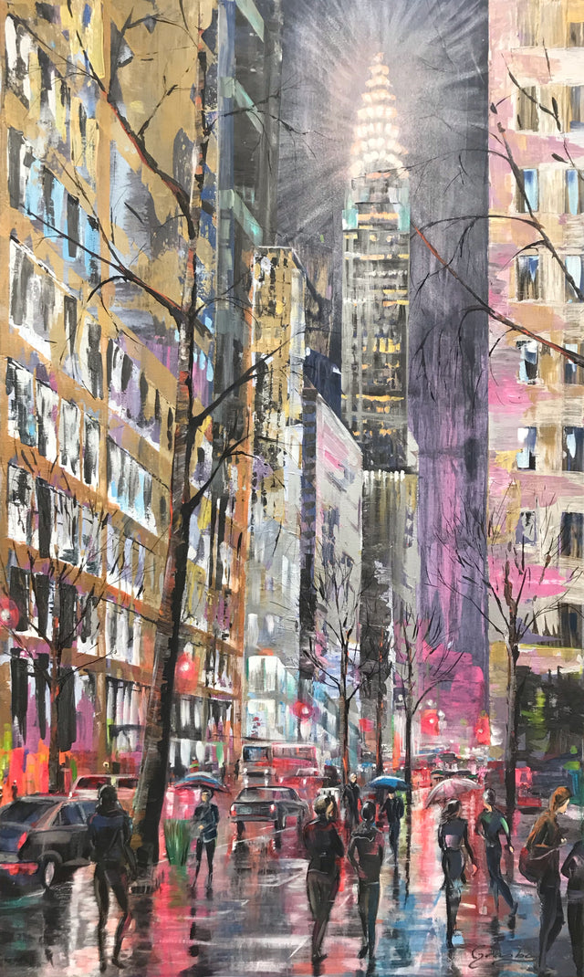 Bright Lights Big City - 36x60 Original Acrylic Painting by Teresa Grasby