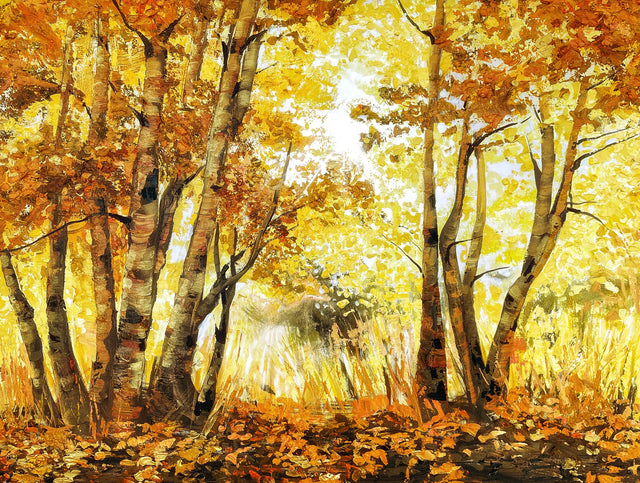 Backlit Beauties - Original Autumn Aspen Tree Painting 30x40