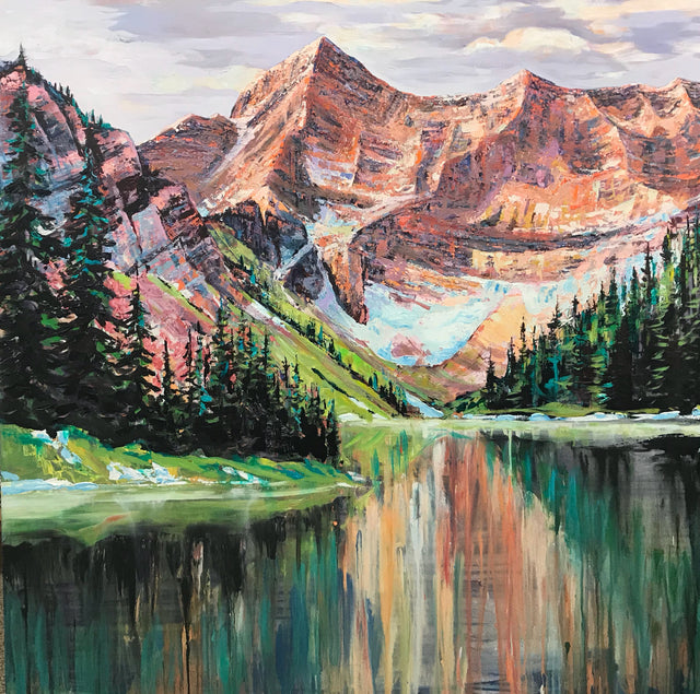 Rawson Lake | 60x60 Original Acrylic Painting by Teresa Grasby