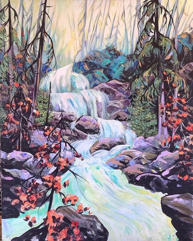 "Forest Flow" | 48"x60" | Original Acrylic Painting by Teresa Grasby