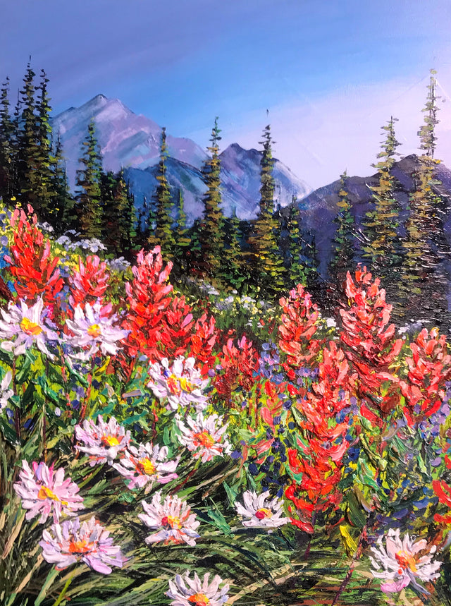 Alpine Meadow - 18x24 Original Acrylic Painting by Teresa Grasby