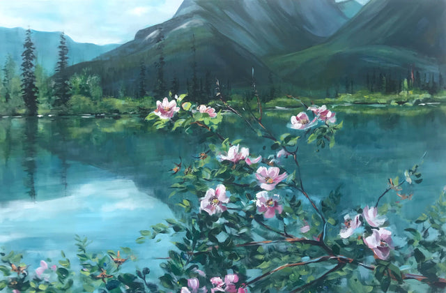 "Alberta Rose" | 24"x36" | Original Acrylic Painting by Teresa Grasby