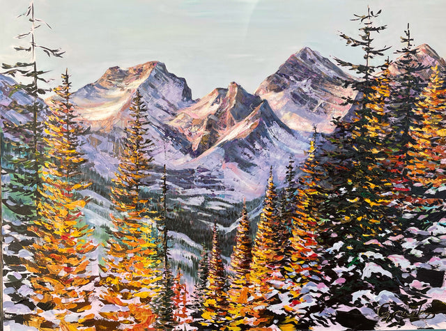 Alpine Gold II - Original Alberta Mountain Painting 30x40