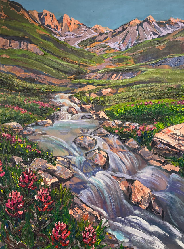 Alpine Stream original acrylic painting by Teresa Grasby