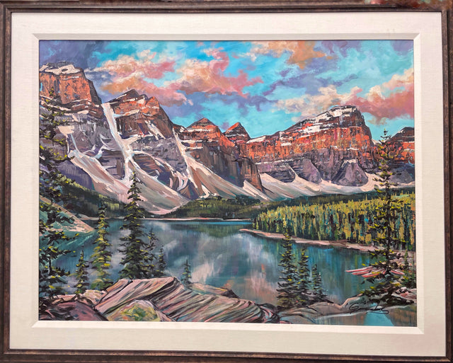 "Moraine Lake" | Original Mountain Landscape Painting by Teresa Grasby | 30"x40"