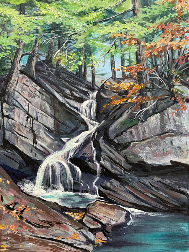 Enchanted Falls original acrylic painting by Teresa Grasby