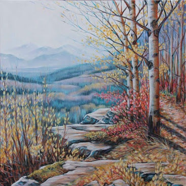 "Yamnuska West" - 40x40 Original Acrylic Painting by Teresa Grasby