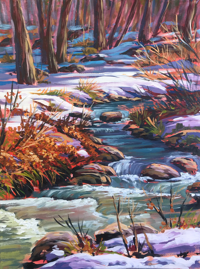 "Spring Melt" | 18" x 24" | Original Acrylic Painting by Teresa Grasby