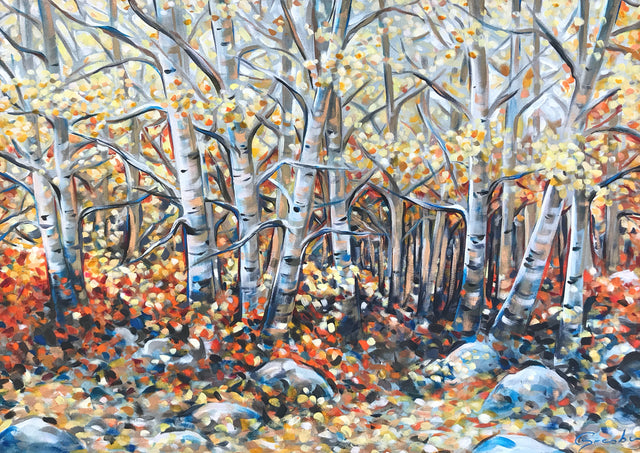 "Aspen Understory" | 34"x48" | Original Acrylic Painting by Teresa Grasby
